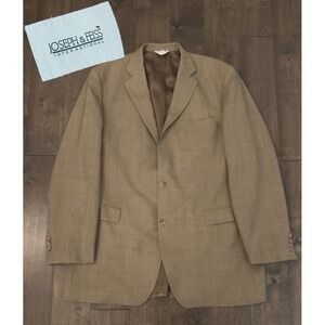 Joseph Feiss Men's Sport Coat 100% Wool Size 46XL Brown Jacket Blazer Two Button